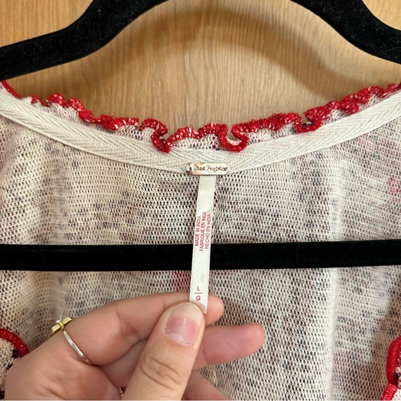 free people smocked floral oh my baby tee - Picture 6 of 7